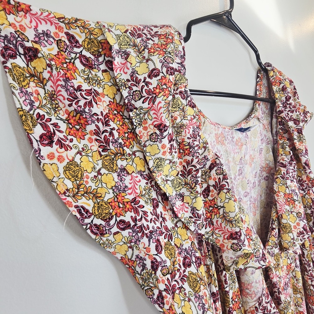 Old Navy Waist-Defined Flutter-Short‎ Sleeve Floral Mini Dress Pullover 3X.E176 - Picture 4 of 14